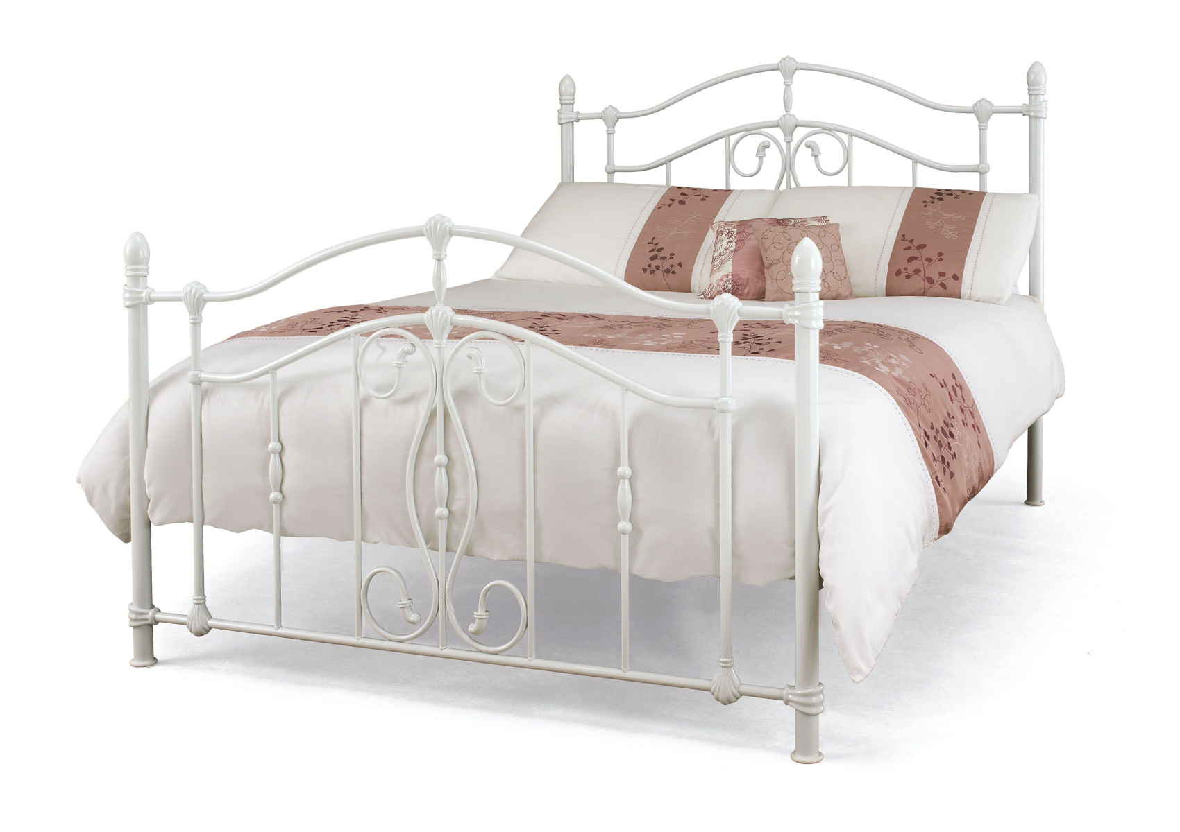 View Mabel White Metal King Size Bed Time4Sleep information