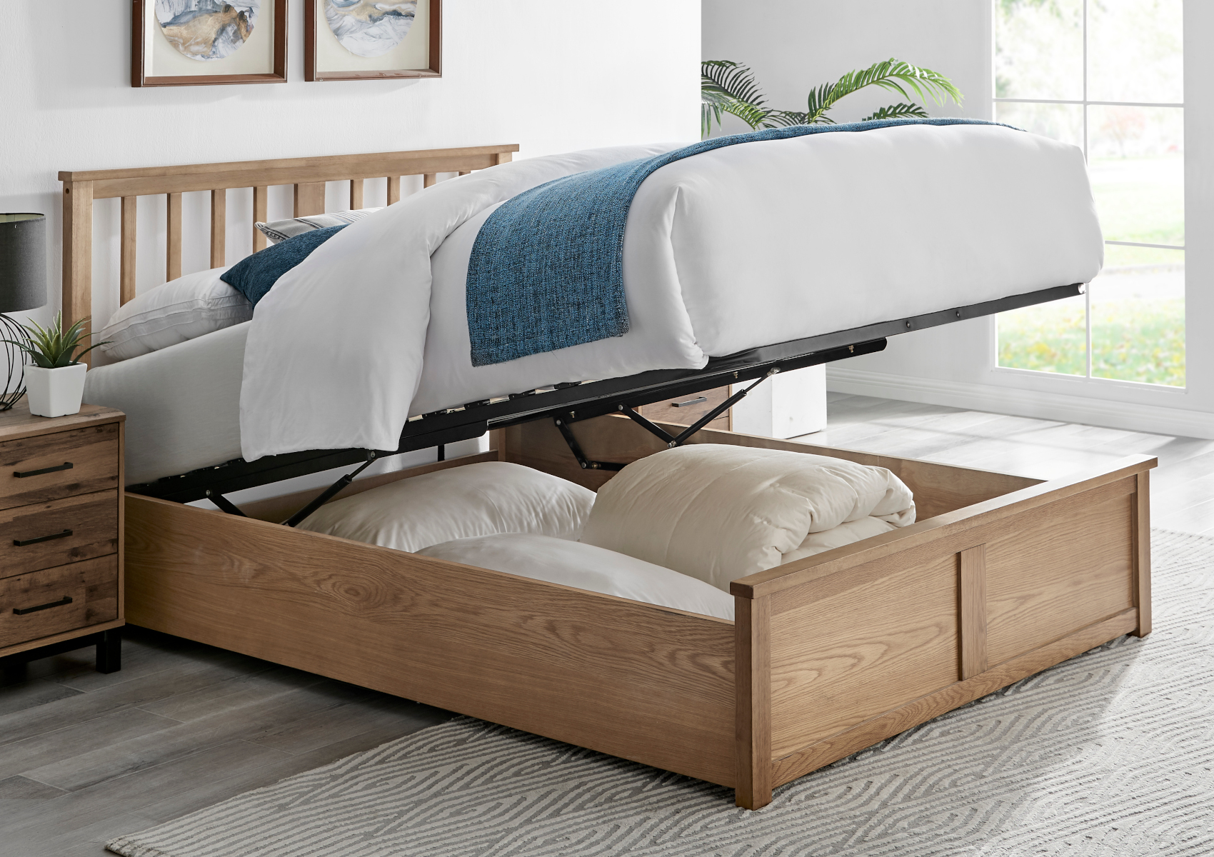 View Oakland Wooden Ottoman Storage Bed Time4Sleep information