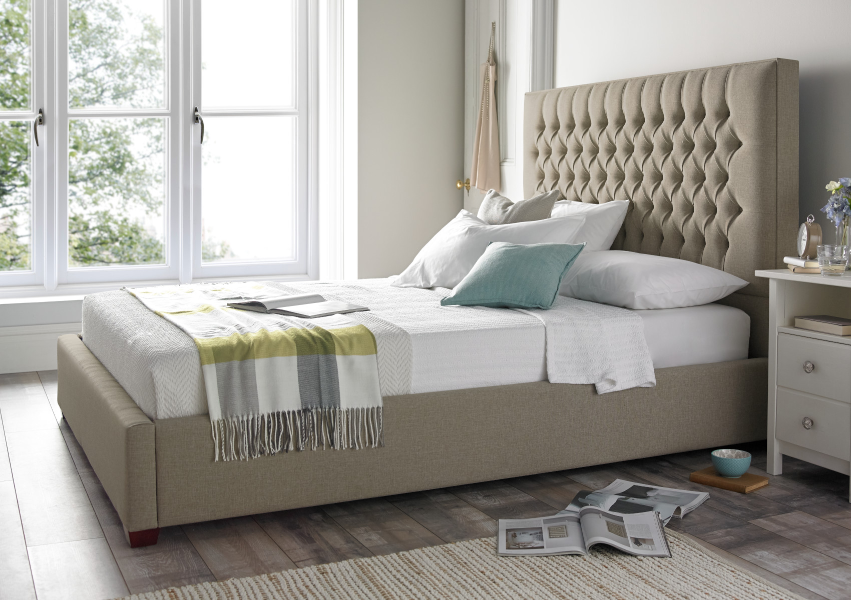 View Belgravia Naples Mink Upholstered Super King Bed Time4Sleep information