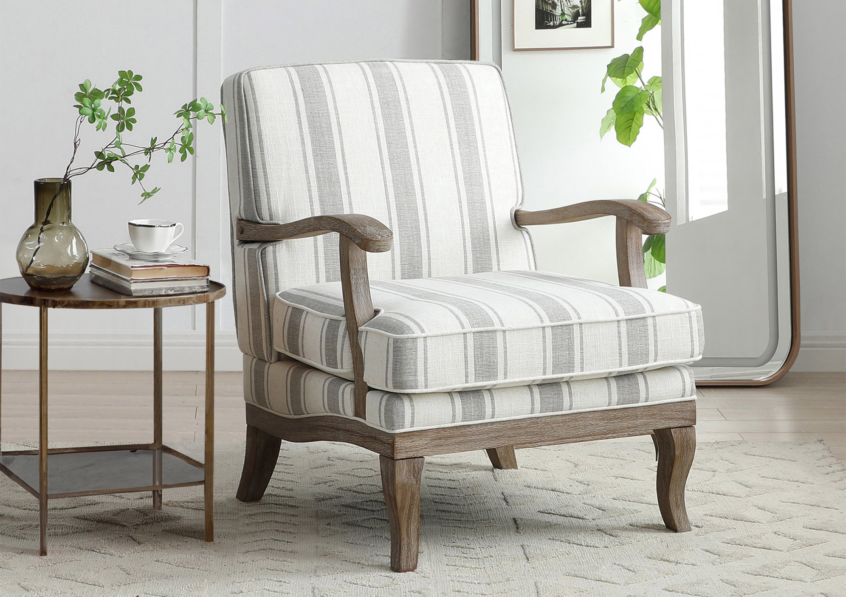 View Parma Grey Stripe Chair Time4Sleep information