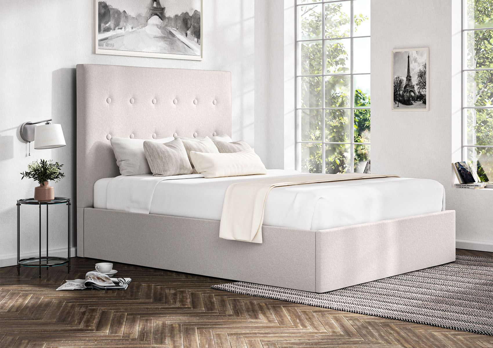 View Piper Arran Natural Upholstered Ottoman Bed Frame Only Time4Sleep information