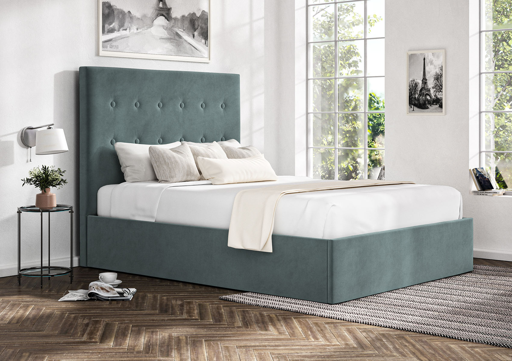 View Piper Upholstered Ottoman Bed Frame Only Time4Sleep information