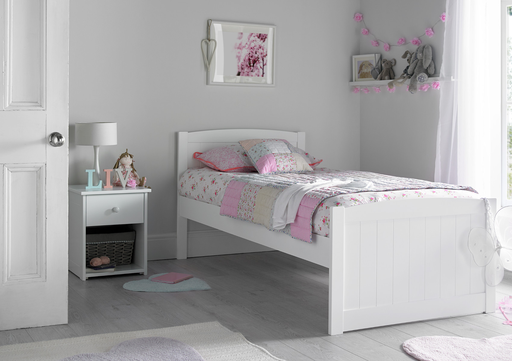 View Portland White Wooden Single Childrens Bed Time4Sleep information
