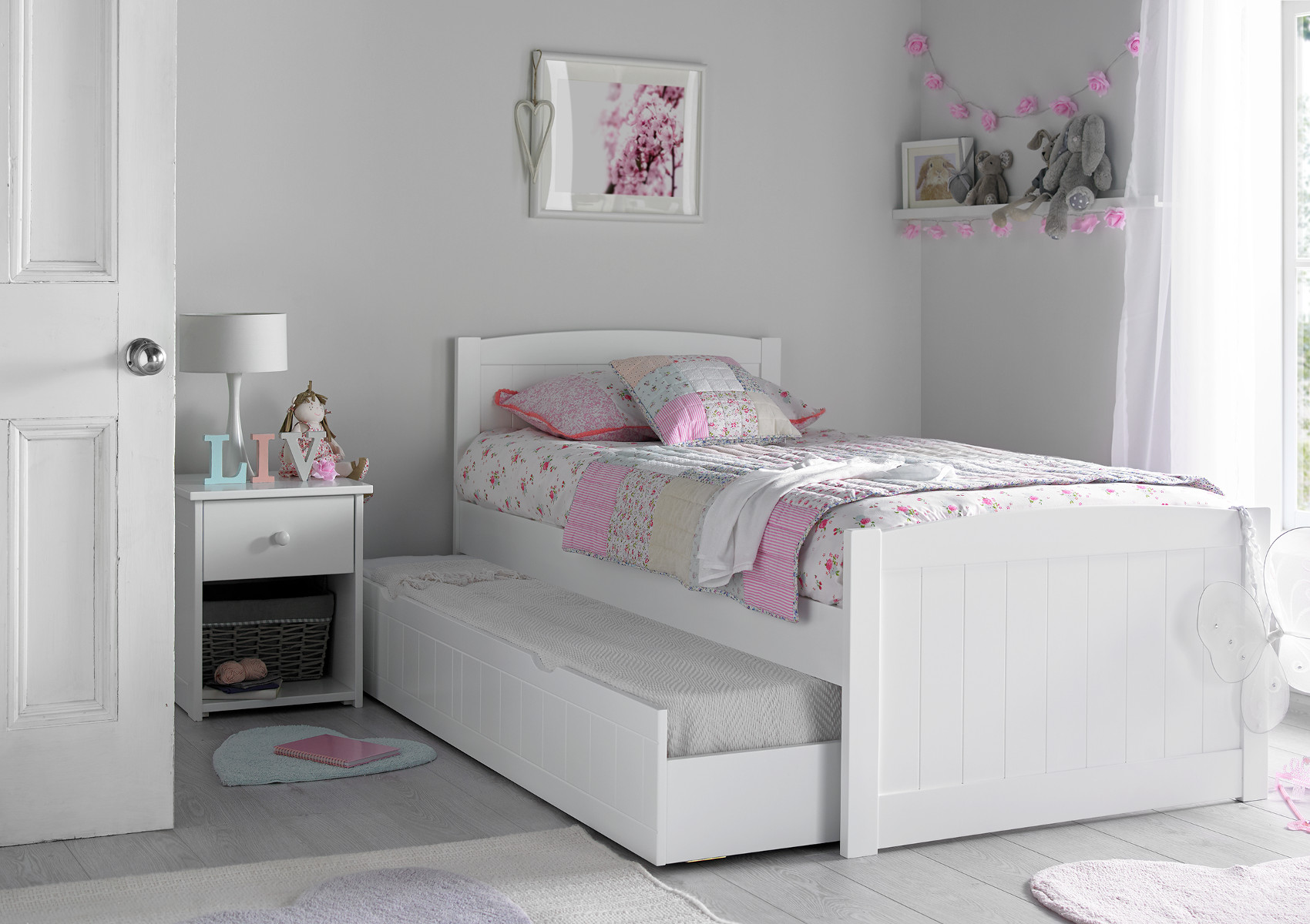 View Portland White Wooden Single Childrens Bed Time4Sleep information