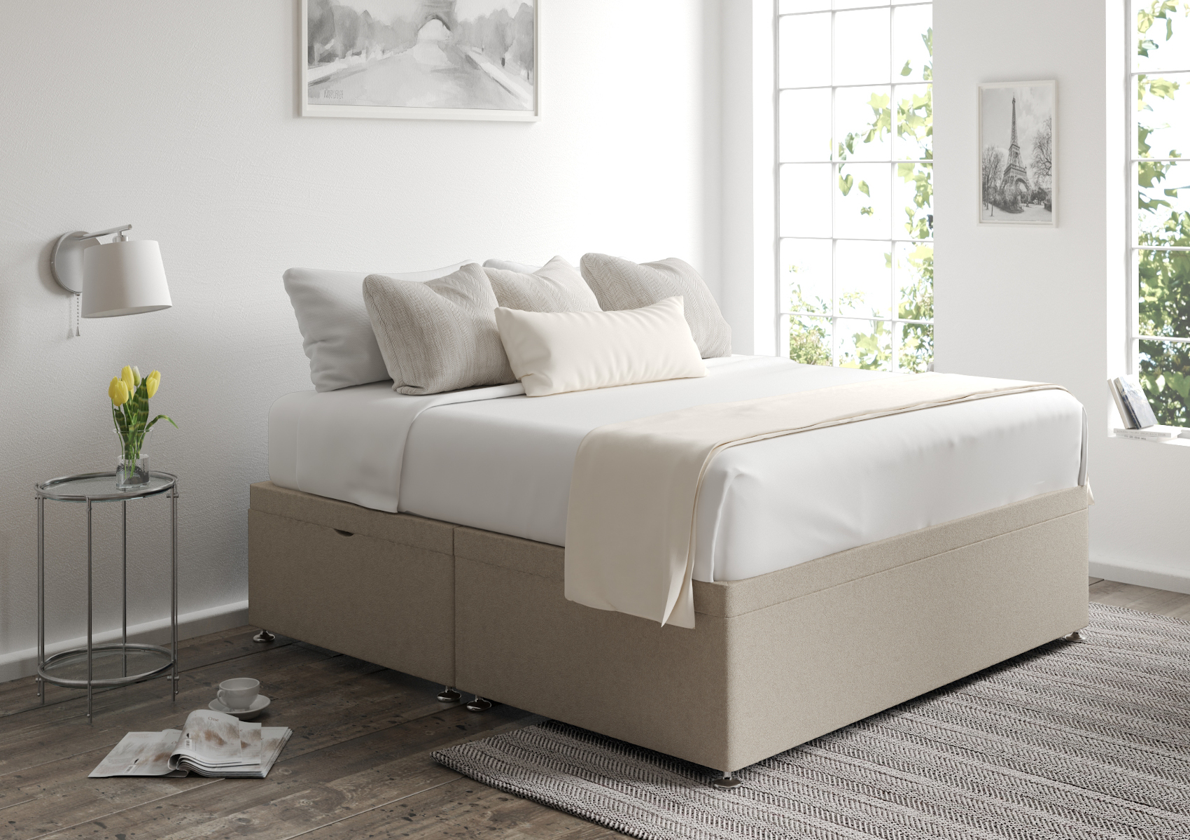 View Ottoman Arran Natural Upholstered Super King Ottoman Bed Time4Sleep information