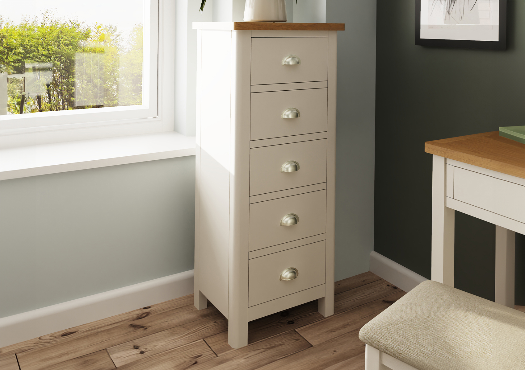 View Radstock Truffle 5 Drawer Tallboy Time4Sleep information