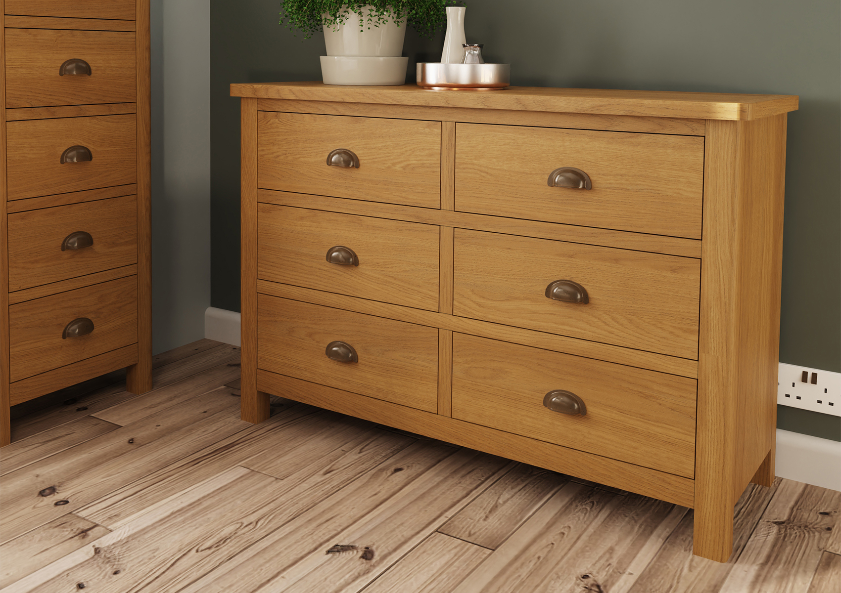 View Radford Light Oak 6 Drawer Chest Time4Sleep information