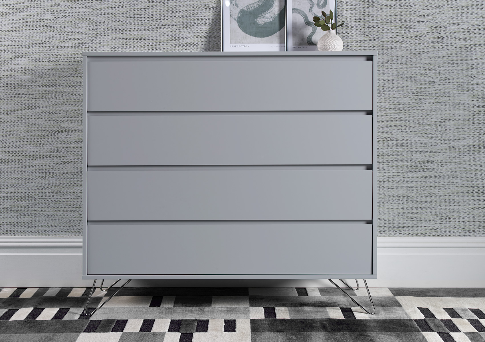 View Sofia 4 Drawer Harbour Mist Chest With Stainless Steel Feet Time4Sleep information