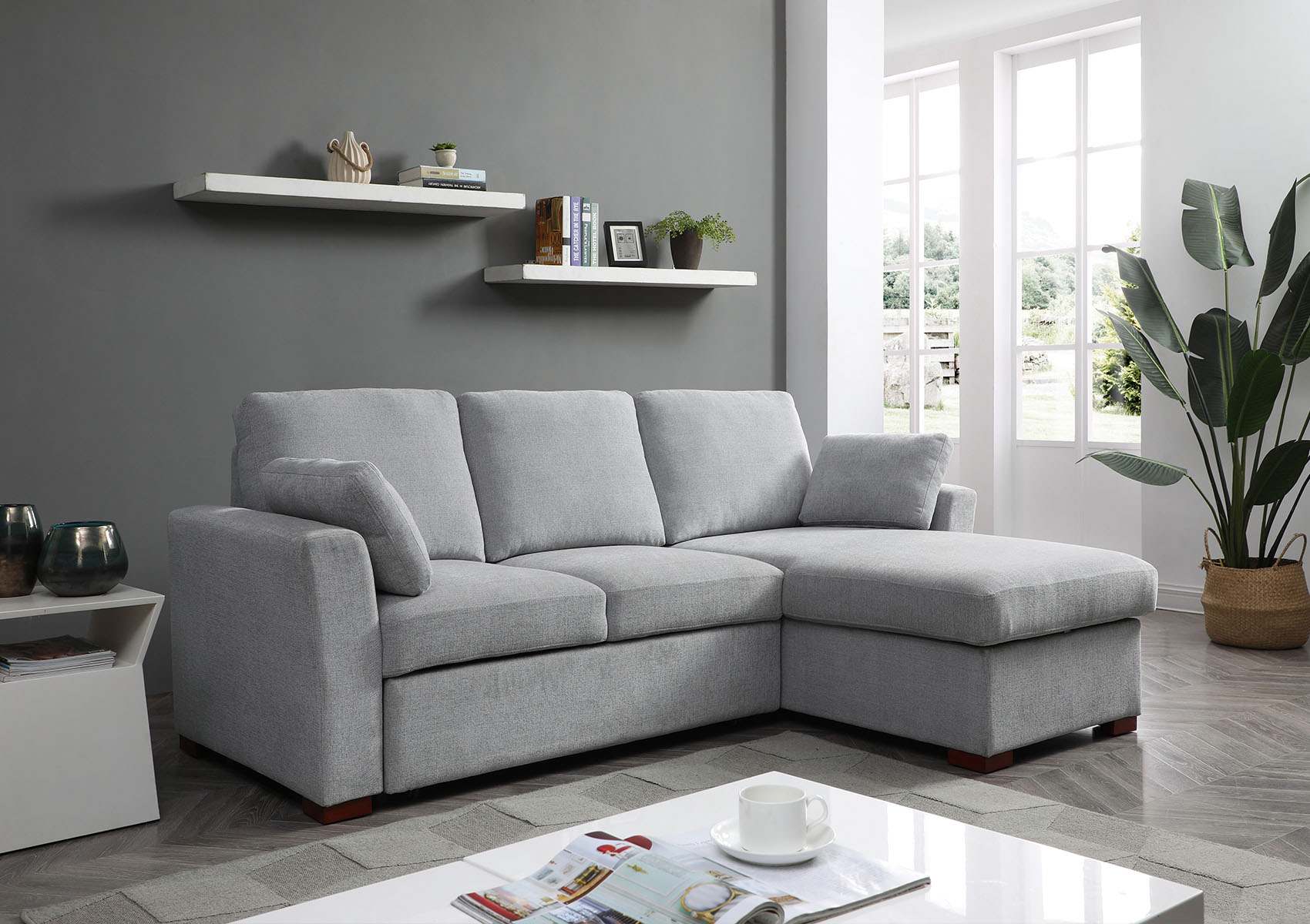 View Sol Light Grey Sofa Bed Time4Sleep information