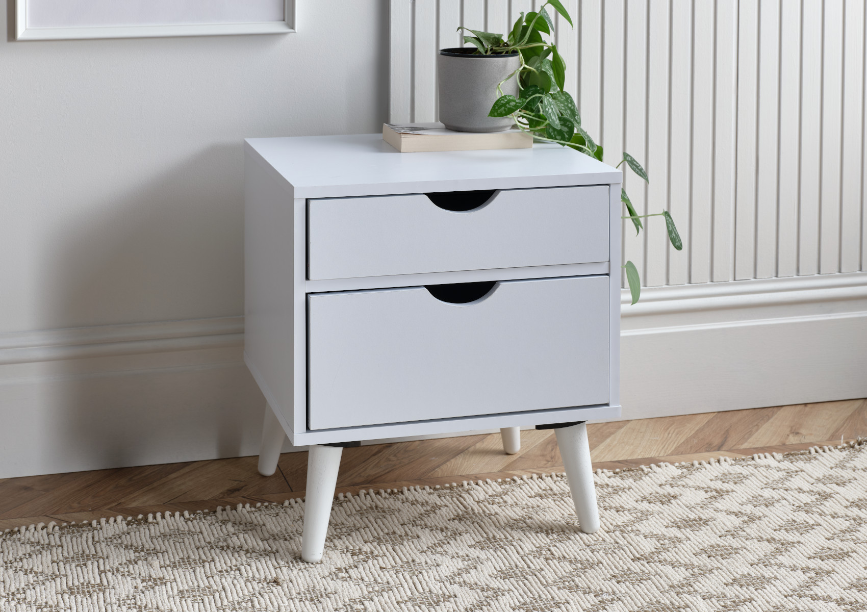 View Molle 2 Drawer White Bedside Only Time4Sleep information