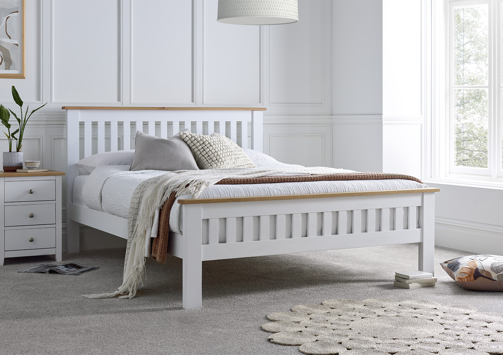 View Wilmslow White Wooden Bed Frame Time4Sleep information
